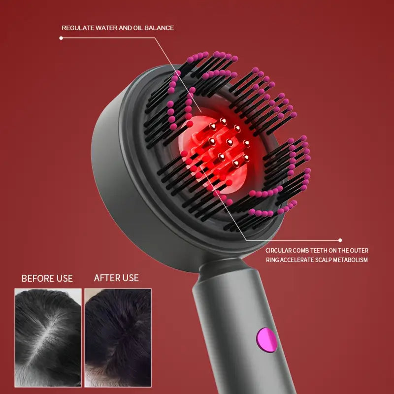 NooraGlow™ Red Light Therapy Scalp Massager with Oil Diffusion