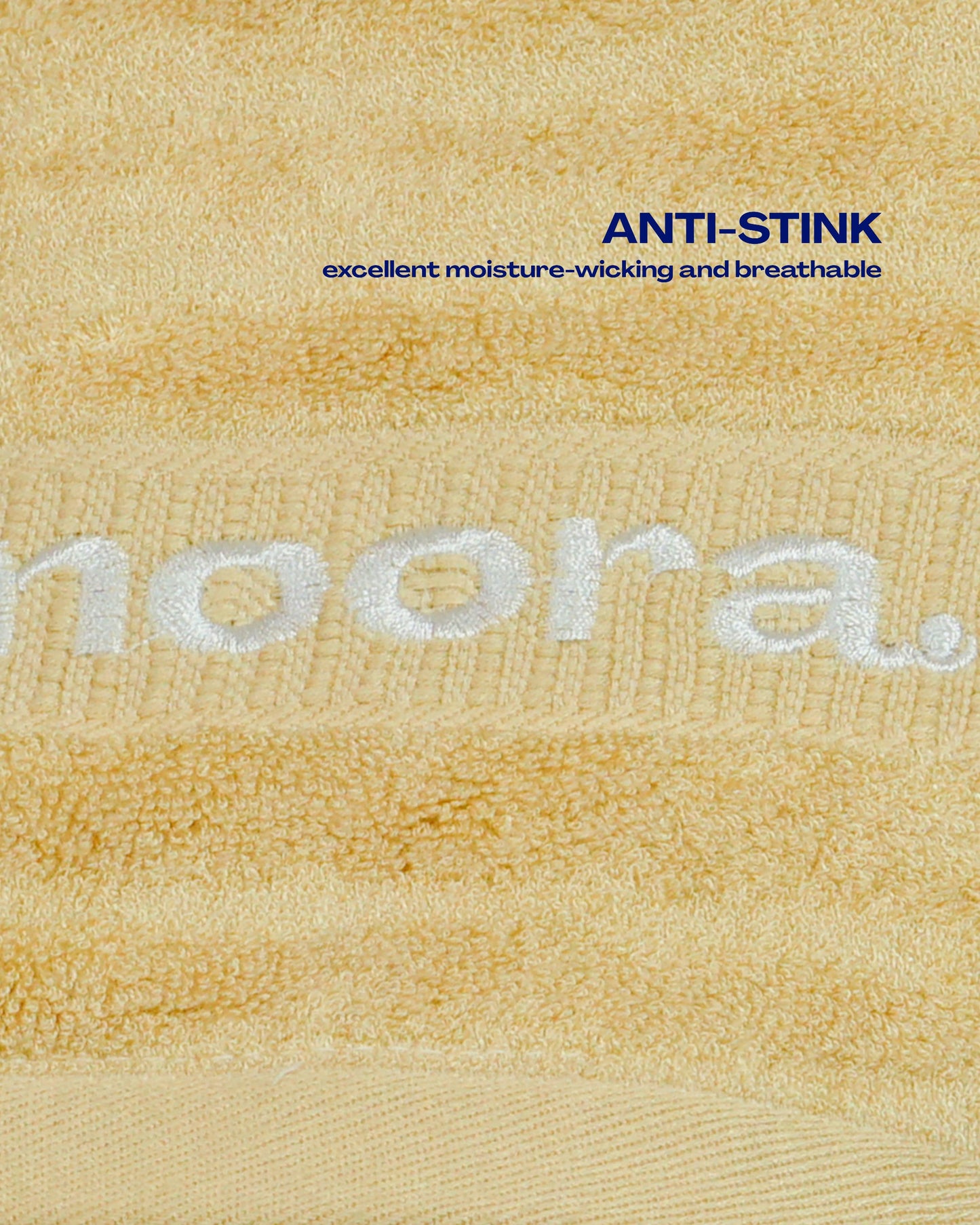 Orange bamboo bath towel highlights anti-stink property